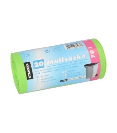 Product foto van Industriezakken HDPE 70l 100cm x 58cm groen set van 20