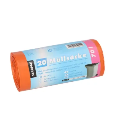 Product foto van Industriezakken HDPE oranje 70 l 100cm × 58cm set van 20