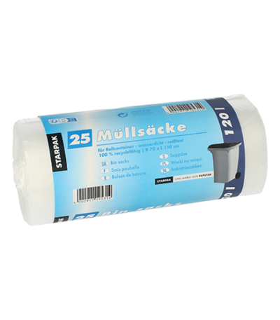 Product foto van Industriezakken HDPE transparant set van 25 120l 110cm x 70cm