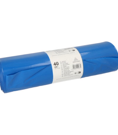 Product foto van Industriezakken LDPE blauw 120l 110cm x 70cm set van 40