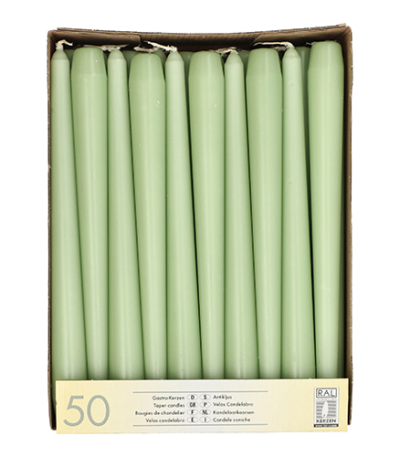 Product foto van Kaarsen wax jade groen set van 50 2