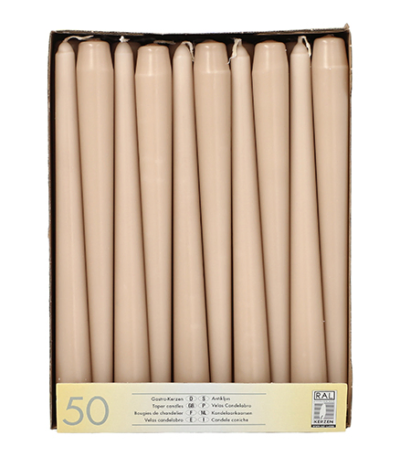 Product foto van Kandelaarkaarsen poeder set van 50 2.2cm x 25cm