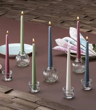 Product foto van Kandelaarkaarsen wit set van 50 22mm 25cm