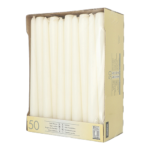 Product foto van Kandelaarkaarsen wit set van 50 22mm 25cm