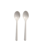 Product foto van Koffielepels herbruikbaar wit set van 50 13cm Circulware extra stabiel