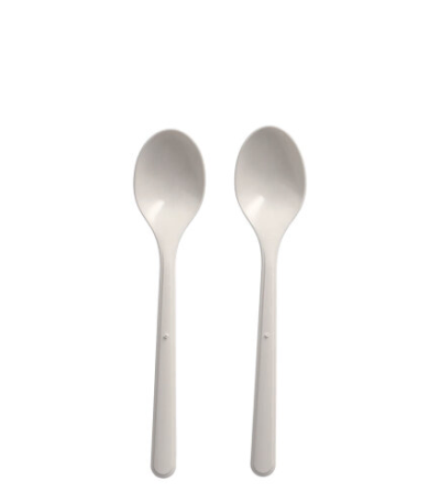 Product foto van Koffielepels herbruikbaar wit set van 50 13cm Circulware extra stabiel