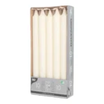 Product foto van Kroonkaarsen stearine wit 24cm set van 10