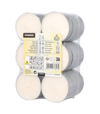 Product foto van Maxi theelichten wit set van 24 Ø 57mm