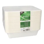 Product foto van Menubakken suikerriet 3-vaks wit set van 50 1000ml