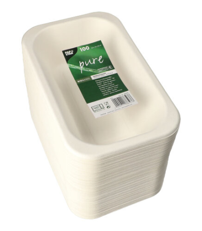 Product foto van Menubakken suikerriet wit set van 100 950ml