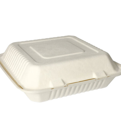 Product foto van Menuboxen suikerriet 1-vaks wit set van 300 Pure 8x25