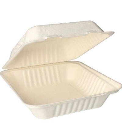 Product foto van Menuboxen suikerriet “pure” 1‑vaks wit set van 25