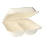 Product foto van Menuboxen suikerriet wit set van 50 2-vaks