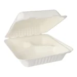 Product foto van Menuboxen suikerriet wit set van 50 3-vaks 7