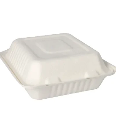 Product foto van Menuboxen suikerriet wit set van 50 3-vaks 7