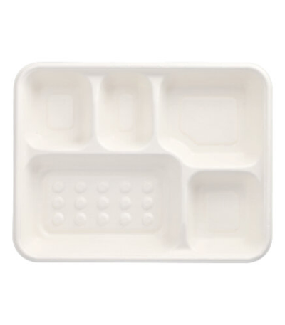 Product foto van Menuschaal suikerriet "pure" 5-vaks 3