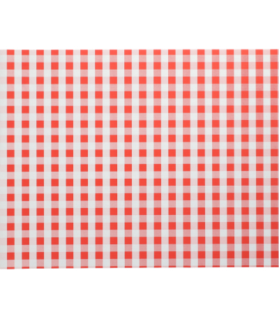 Product foto van Placemats papier rood 30 cm x 40 cm set van 100 Vichy Karo