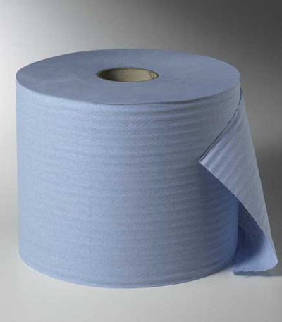 Product foto van Poetsrollen 2‑laags blauw 380 m × 21