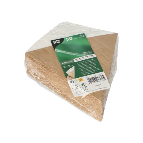 Product foto van Puntzakken karton sausvak bruin/wit set van 50 pure