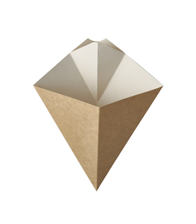 Product foto van Puntzakken karton sausvak bruin/wit set van 50 pure