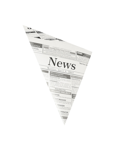 Product foto van Puntzakken papier perkament 27 cm × 19 cm × 19 cm set van 1000 Newsprint 125 g