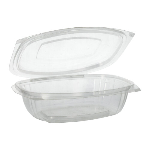 Product foto van Saladeschalen PLA met deksel set van 50 750ml wit