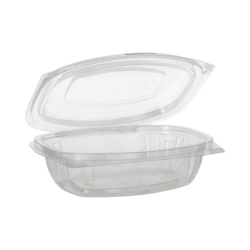 Product foto van Saladeschalen PLA met deksels 375ml set van 50 wit Pure 4