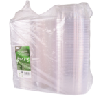 Product foto van Saladeschalen PLA met deksels wit set van 50 1000ml pure