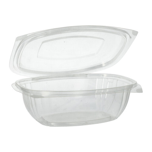 Product foto van Saladeschalen PLA met deksels wit set van 50 1000ml pure