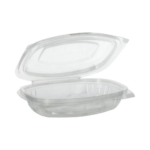 Product foto van Saladeschalen PLA met deksels wit set van 50 250ml