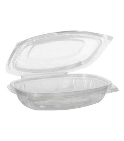 Product foto van Saladeschalen PLA met deksels wit set van 50 250ml
