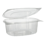 Product foto van Saladeschalen R-PET transparant 1500ml set van 50 met deksels