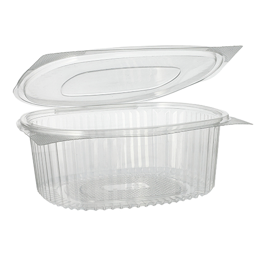 Product foto van Saladeschalen R-PET transparant 1500ml set van 50 met deksels