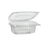 Product foto van Saladeschalen R-PET transparant 250ml set van 50 met deksels