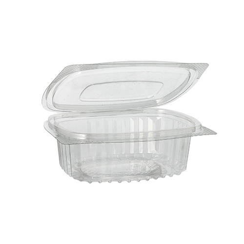 Product foto van Saladeschalen R-PET transparant 250ml set van 50 met deksels