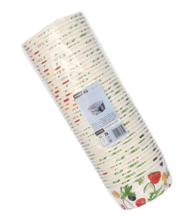 Product foto van Saladeschalen karton To Go wit set van 45 750ml