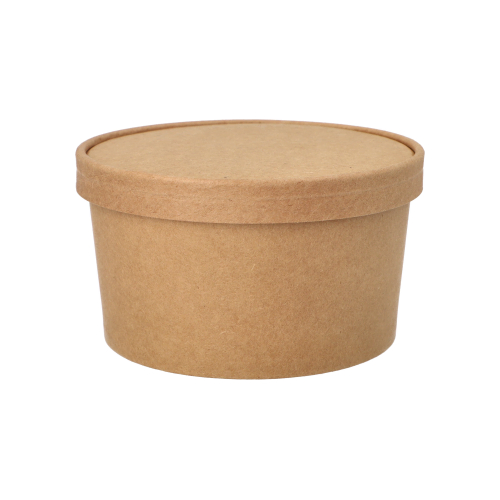 Product foto van Saladeschalen karton bruin set van 50 1000ml Ø15cm