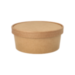 Product foto van Saladeschalen karton bruin set van 50 rond 750ml