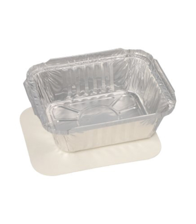 Product foto van Schalen aluminium met deksel hoekig 0.5L set van 25