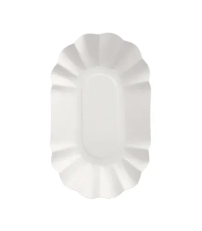 Product foto van Schalen karton ovaal wit set van 250 9cm x 16cm x 3cm Pure