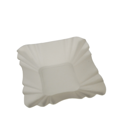 Product foto van Schalen karton wit hoekig set van 250 9cm x 9cm x 3cm Pure