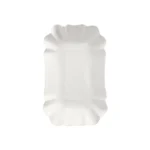 Product foto van Schalen karton wit set van 250 hoekig 9x14x3cm Pure