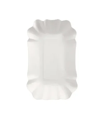 Product foto van Schalen karton wit set van 250 hoekig 9x14x3cm Pure