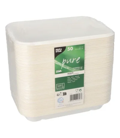 Product foto van Schalen suikerriet pure 1‑vaks 3 cm x 15