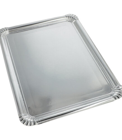 Product foto van Serveerschalen karton zilver set van 10 34x45