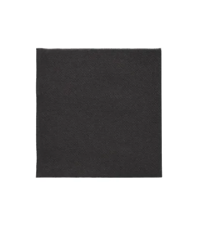 Product foto van Servetten 2-laags PUNTO 1/4 vouw zwart 20x20 cm set van 125