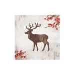 Product foto van Servetten 3-laags 1/4 vouw 25 cm x 25 cm X‑Mas Deer set van 20