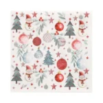 Product foto van Servetten 3-laags 1/4 vouw 33 cm x 33 cm Cold Winter set van 20