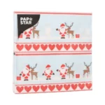 Product foto van Servetten 3-laags 1/4 vouw 33 cm x 33 cm set van 20 Lovely Santa