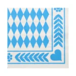 Product foto van Servetten 3-laags Beiers blauw set van 250 33x33cm 1/4 vouw
